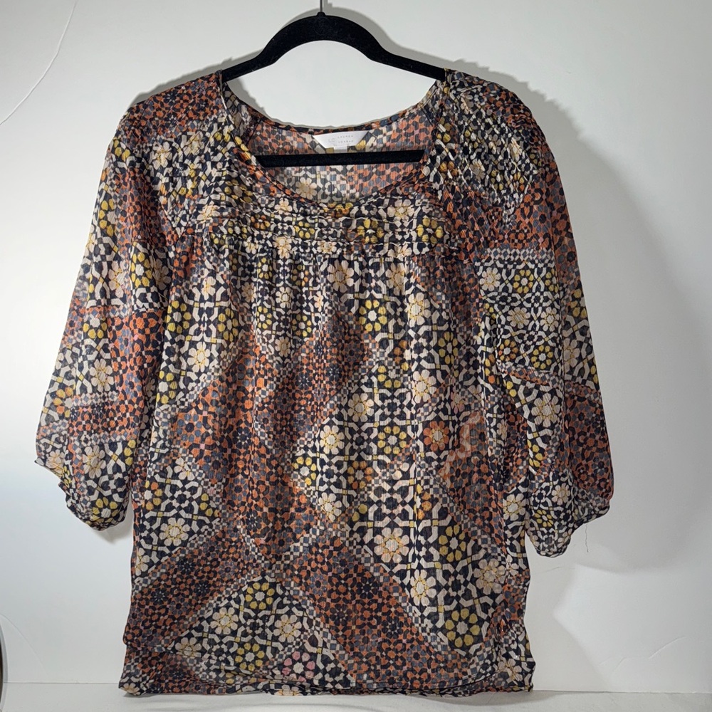 LC Lauren Conrad Multicolor Floral Blouse Top
